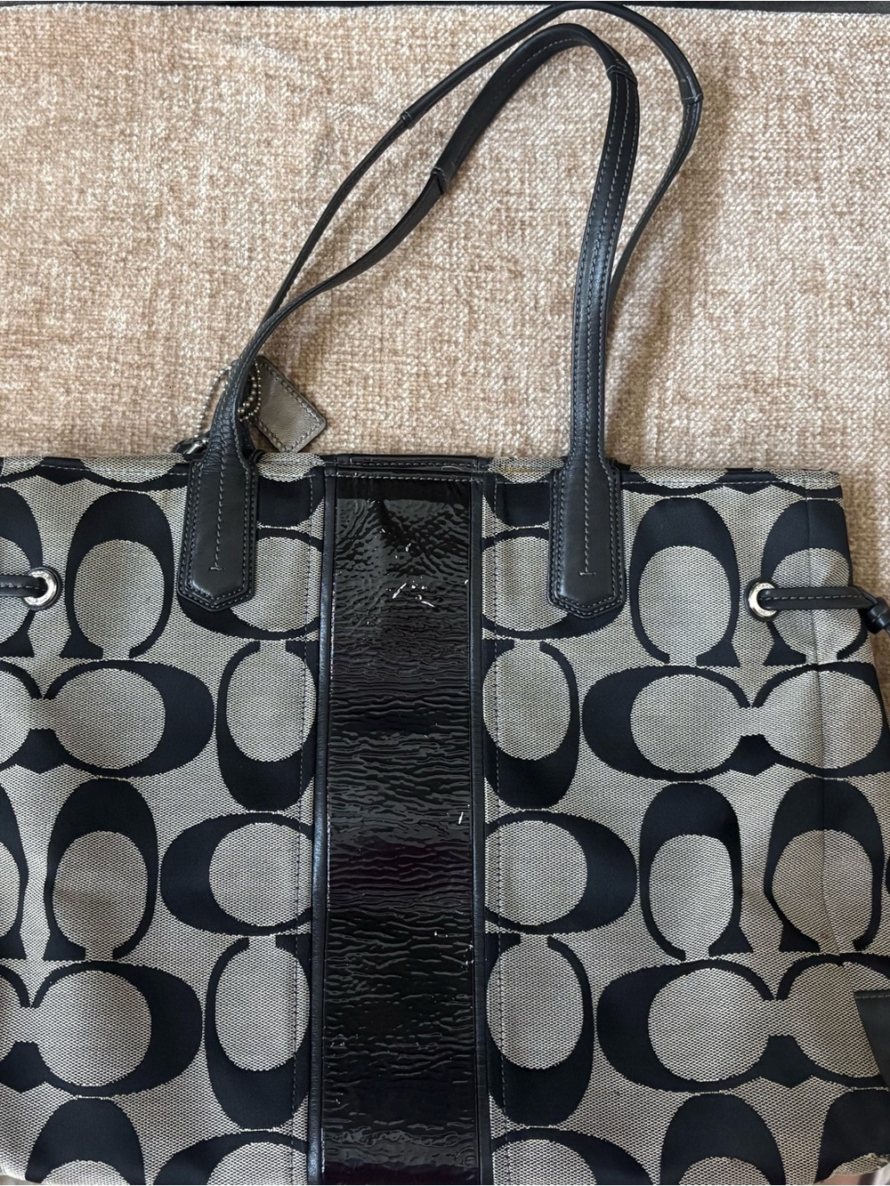 Pristine Coach Signature Stripe Carryall & Wristlet Set (18867 - Picture 3 of 15
